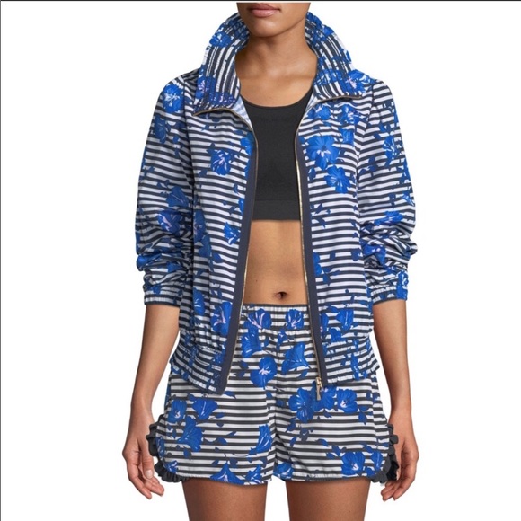 Kate Spade Hibiscus Stripe Active Shorts - Picture 1 of 6